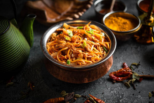 8. SINGAPORE CHICKEN CHILLY GARLIC NOODLES